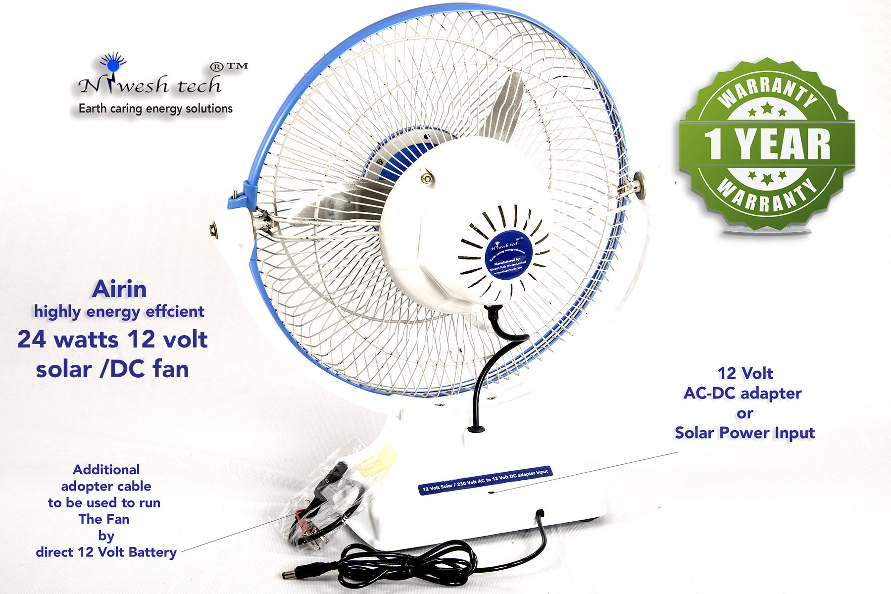  24 Watts Solar DC Table Fan product image